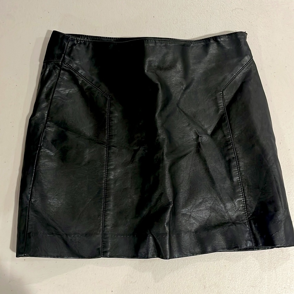Women’s Black Leather Skirt